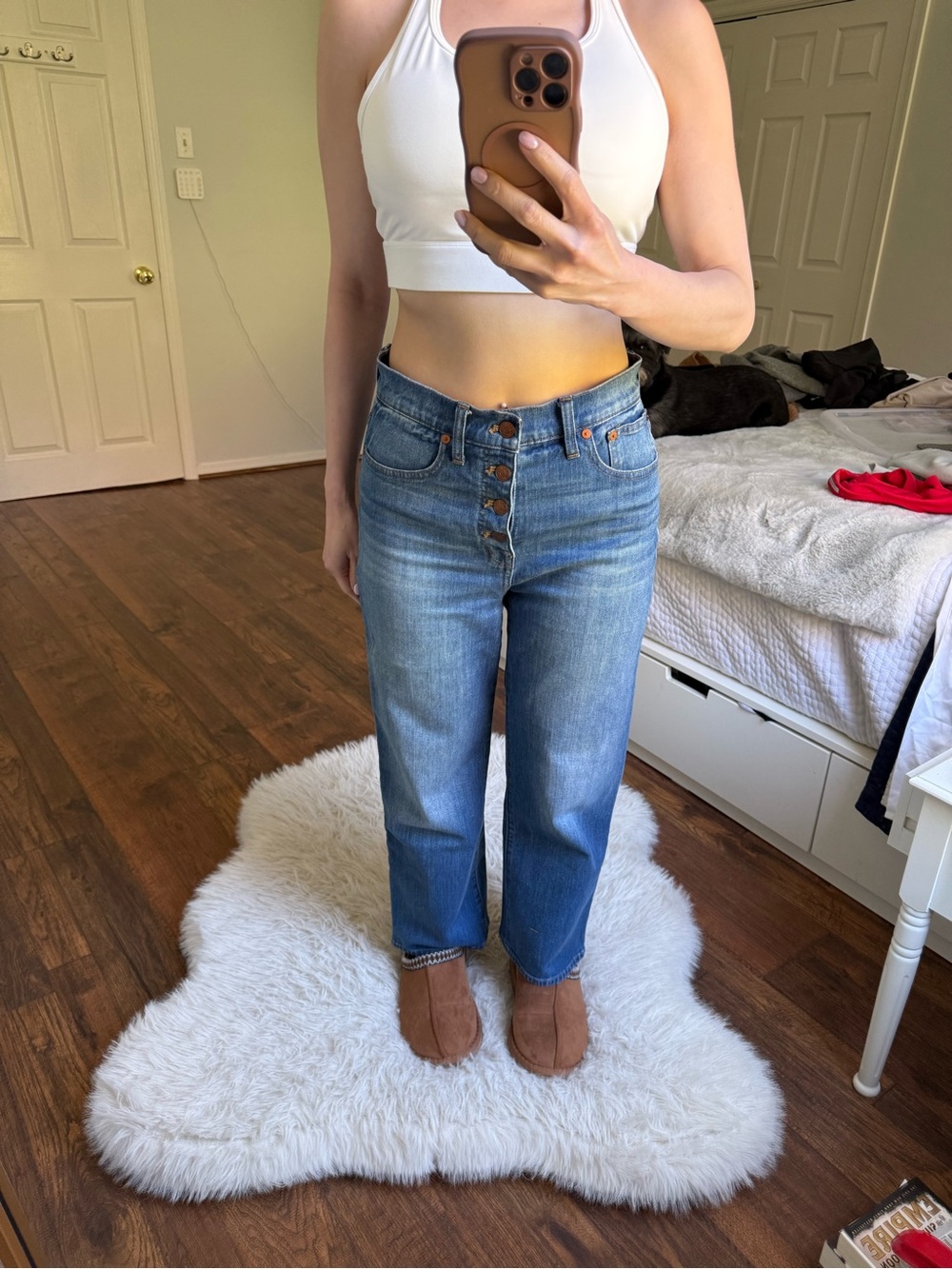 Madewell Medium Blue High-Rise Straight-Leg Jeans